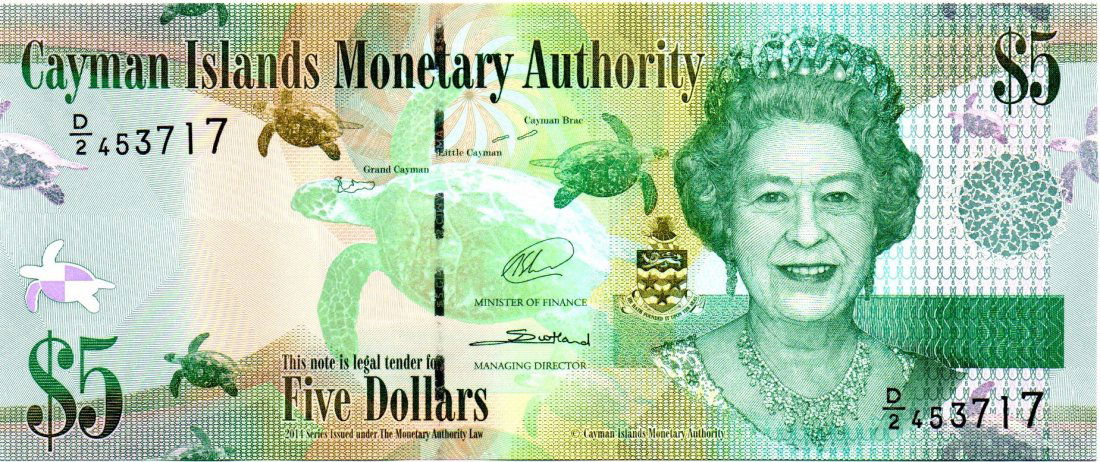 Cayman Islands $5 Dollars 2013 UNC (1 of 2)