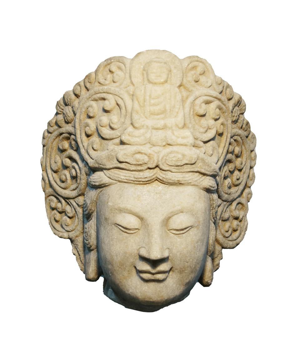 Chinese Stone Buddha Head: 35cm Height and 33cm Width