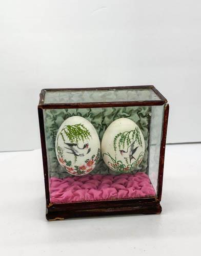 Asian Shadow Box w/Hand Painted Decorative Eggs: Asian Shadow Box w/Hand Painted Decorative Eggs