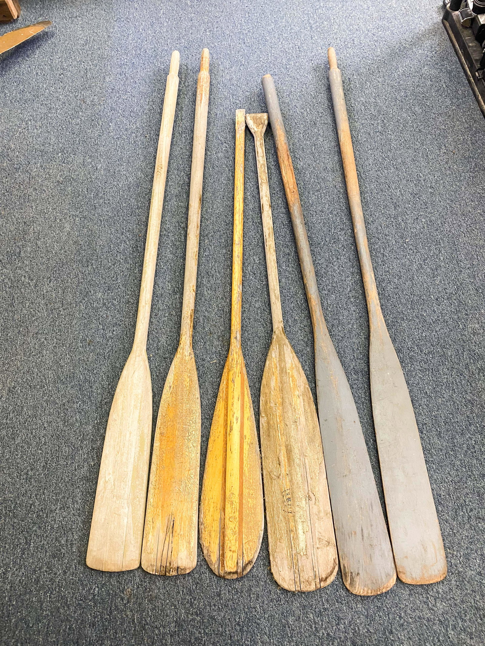 Lot Of Vintage Oars 6 pc Lot: Lot Of 6 Vintage Individual Un-Matching Rowing Oars