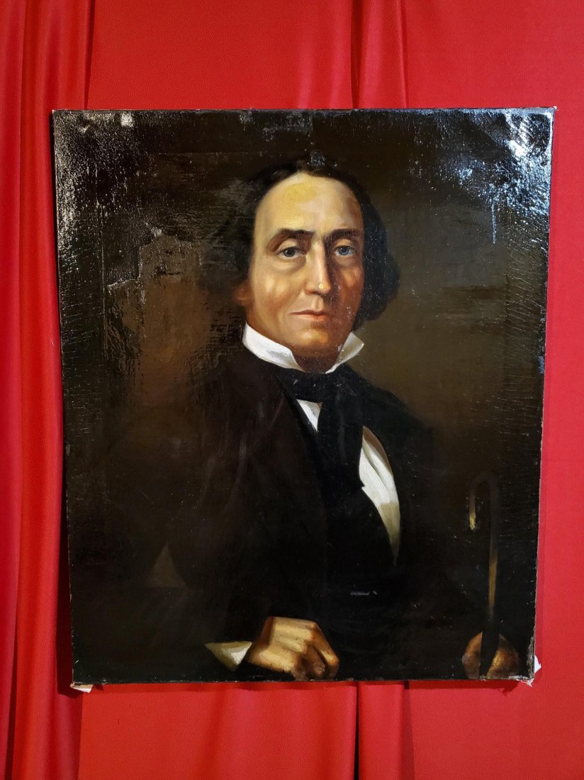 Thomas Sully Framed OOC: Framed Signed Thomas Sully OOC. Portrait Of A Famous Herbalist, A Distinguished Looking Gentleman. Previously Hung In Meyer's Castle Where It Was In The Collection Of Ernest Meyer.