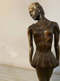 9/12 Edition Bronze Sculpture By Manolo Pascual: Manolo Pascual, Spanish Painter & Sculptor, 1902-1983. Predominately Created Sculptures In Style Of Classicism. Bronze Sculpture Of Female Dancer. 1976. Edition 9 out of 12.