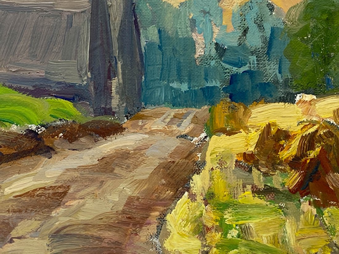 W.Craig Harvey/Vermont Hills & Farm: W.Craig Harvey, American Artist Known For His Impressionist Landscape Oil On Board Paintings. 1882-1962. Vermont Hills & Farm. Lovely, Pastoral Scene. OOB.12 x 16 inches in size. imperfections.