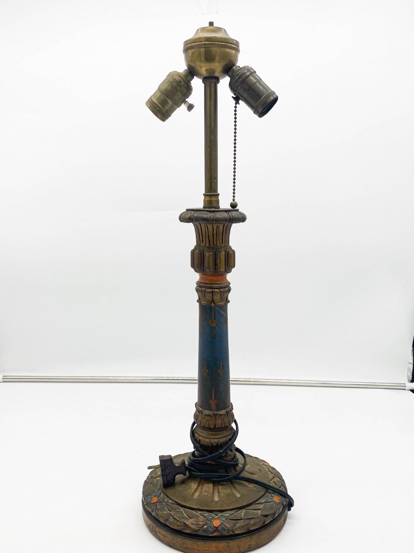 Armor Bronze Co. Antique Bronze Tiffany Style Lamp: Armor Bronze Co. Antique Bronze Tiffany Style Lamp w/o Shade.