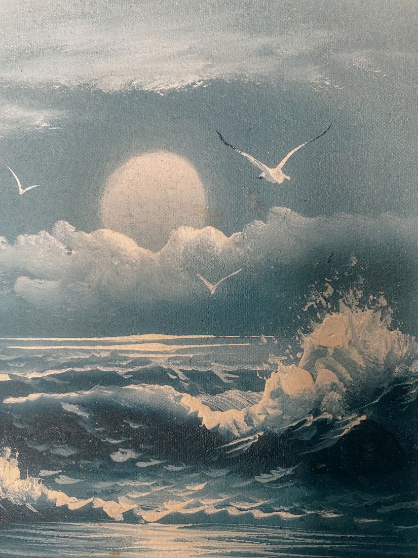 Framed OOC Of Crashing Waves Under Moonlight (1 of 8)