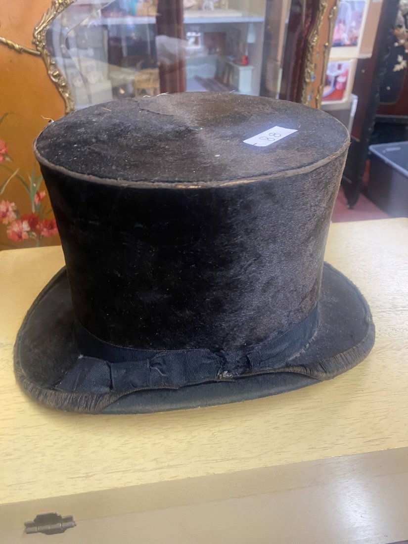 19th C Higman New York Beaver Top Hat (1 of 18)