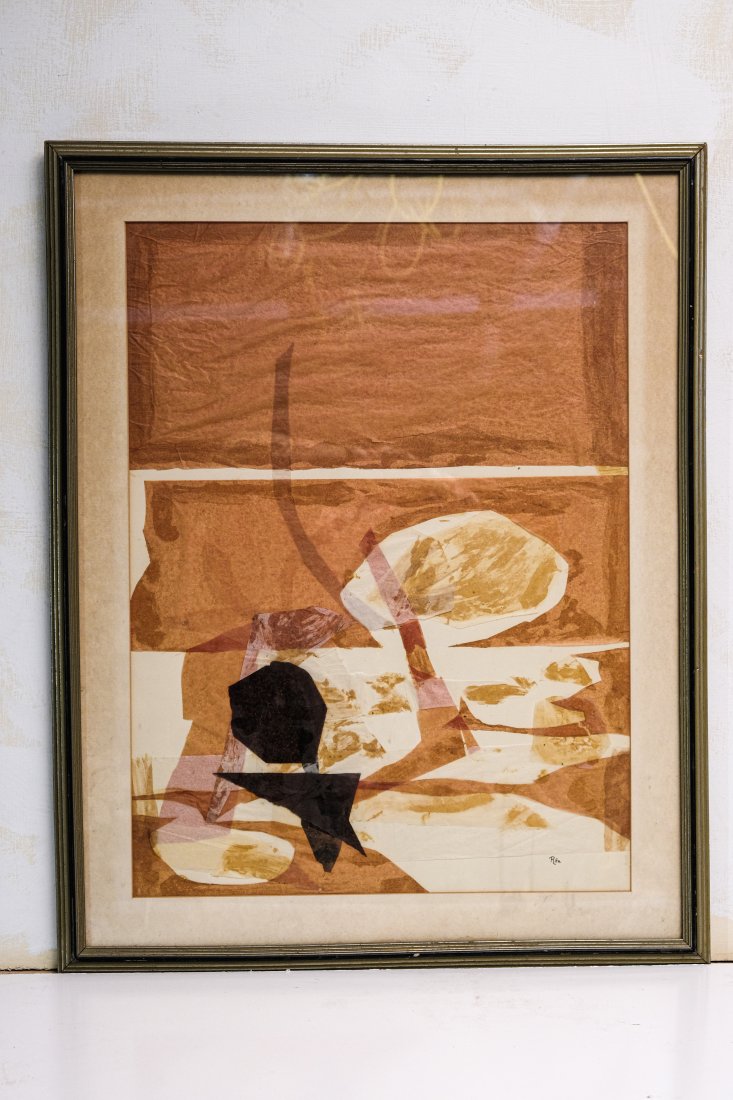 MCM Mixed Media Paper Collage /Signed Rita (1 of 2)