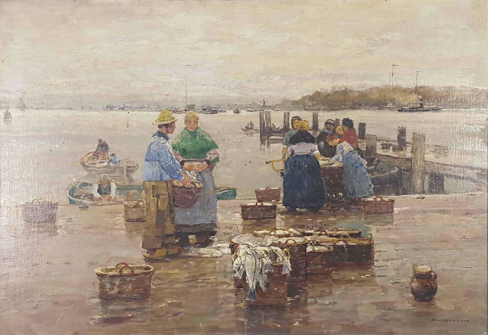 Hans HERRMANN (1858 - 1942). Sorting the catch. (1 of 8)