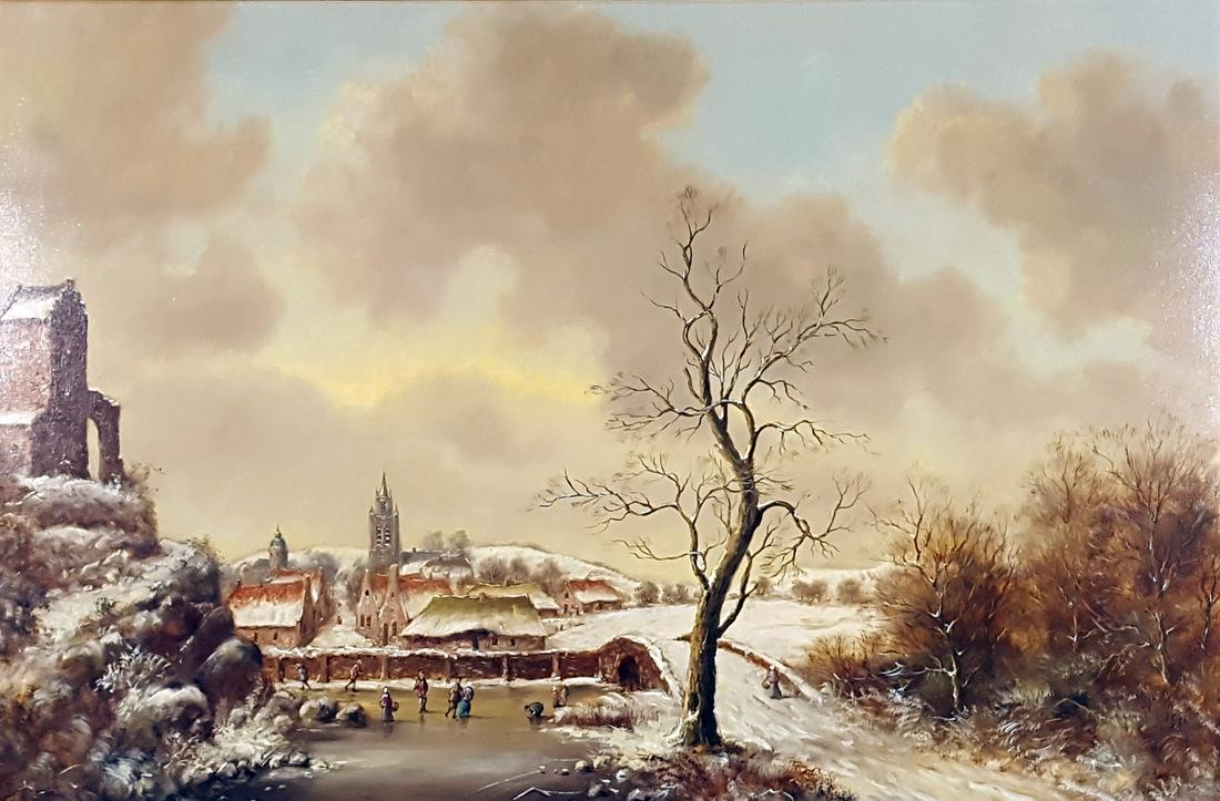 Peter POLDERMAN (1933-1998). Ice-skater in front of (1 of 6)