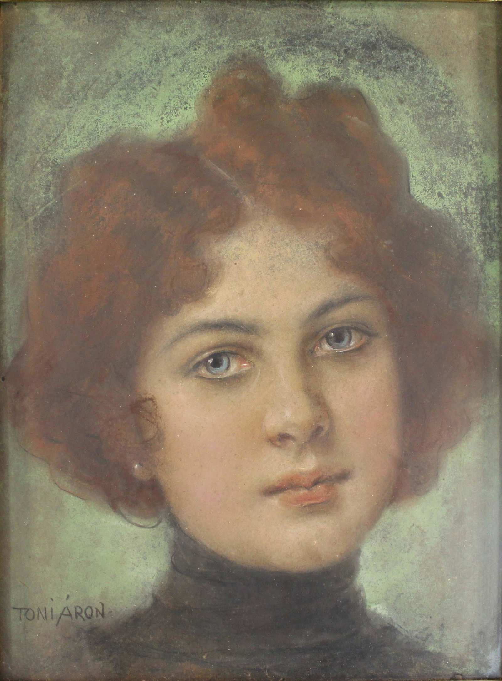 Toni ARON (1859 - 1920). Portrait. Girl with blue eyes. (1 of 4)
