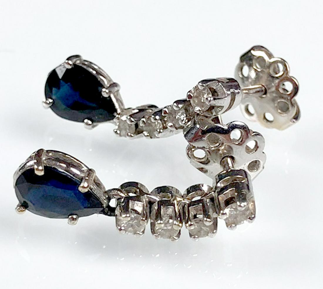 Ear studs.750 white gold, diamonds and sapphires. 3,6 (1 of 6)
