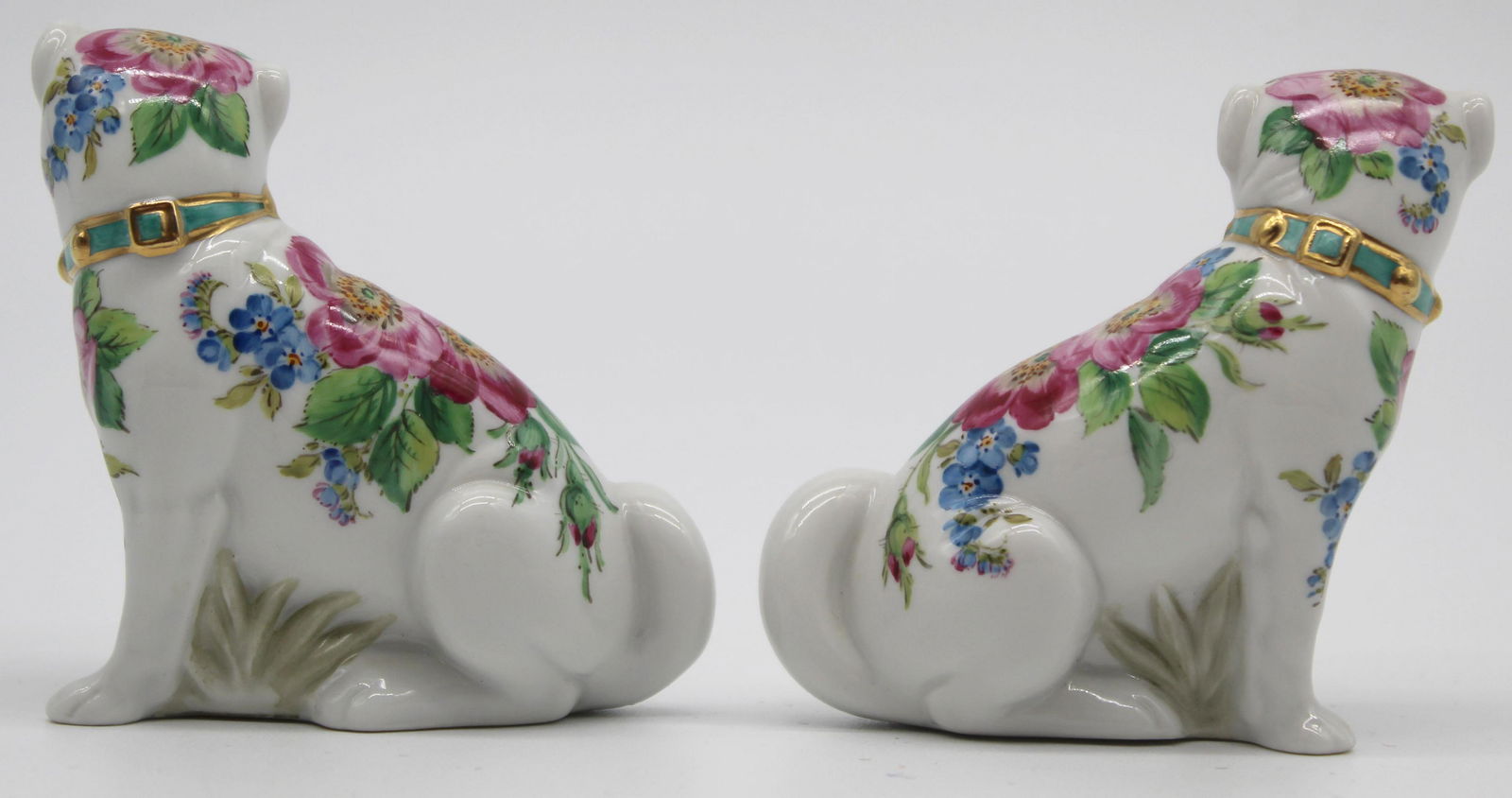 Porcelain. Sitzendorf? 2 figures, pug. (1 of 8)