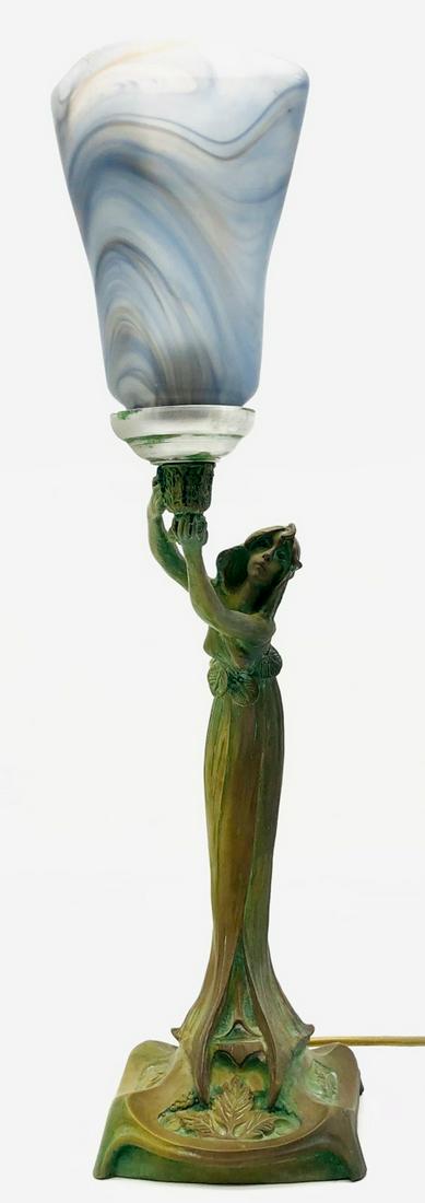 Art Nouveau table lamp. Signed. (1 of 15)