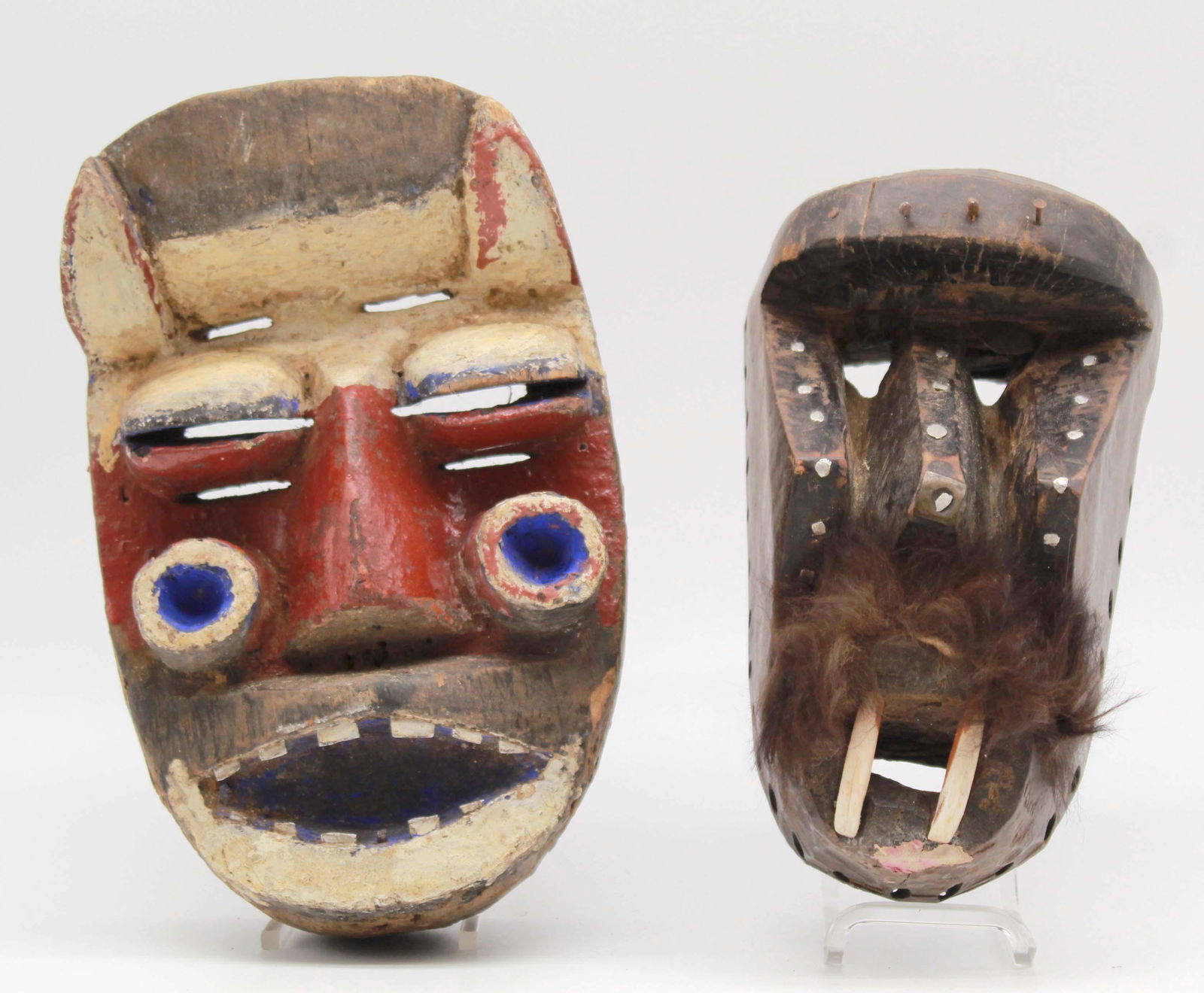2 masks. Probably West Africa. Also Gaegon, Liberia, (1 of 7)