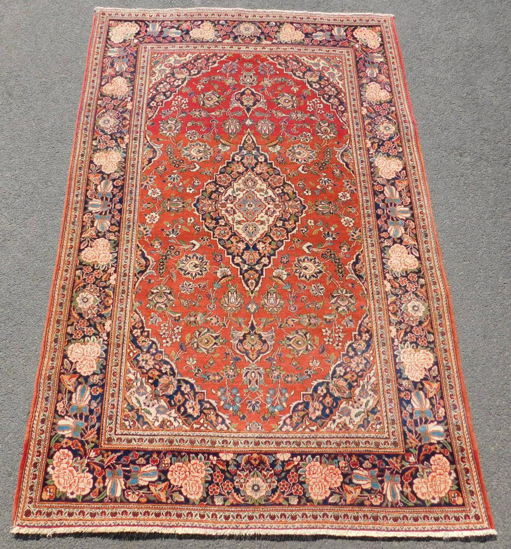 Keshan Persian rug. Iran. Fine weave. Cork wool. Old. (1 of 6)