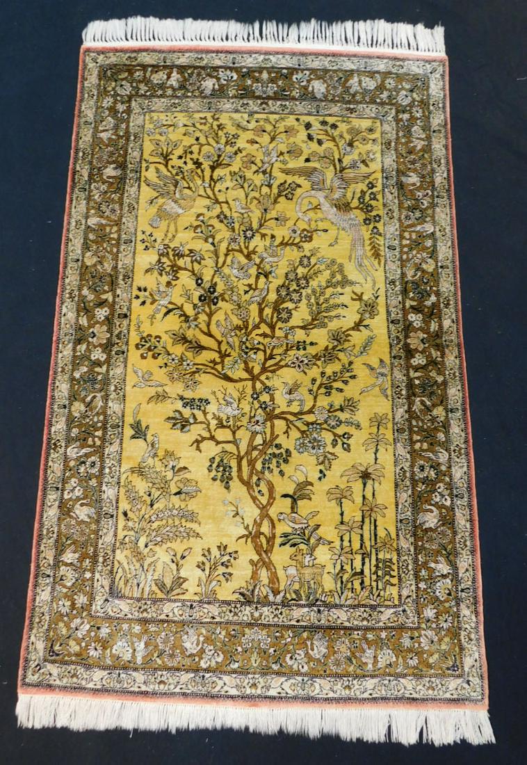 Qum silk on silk. Very fine weave. Tree of Life/Qum (1 of 4)