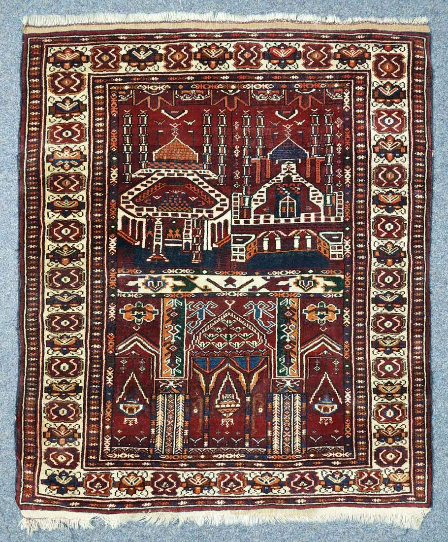 Turkoman Gebetsteppich. Stammesteppich.: 106 cm x 94 cm. HandgeknÃ¼pft. Wolle auf Wolle. Zentralasien. Antik? Versand kann organisiert werden. Turkoman prayer carpet. Tribal. Hand knotted. Wool on wool. Central Asia. Antique? Shipping can