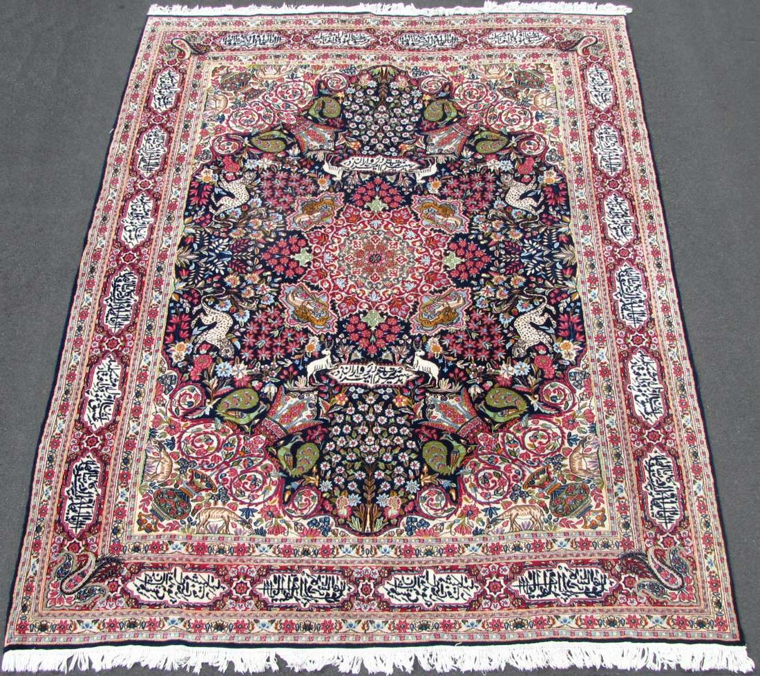 Kirman Teppich. Iran. Mit 4 persischen Pahlavi Shah Kronen.: 330 cm x 247 cm. HandgeknÃ¼pft, Wolle auf Baumwolle. Manufakturteppich. Versand kann organisiert werden.Kerman carpet. Iran. With 4 Persian Pahlavi Shah Crowns. Hand-knotted. Wool on cotton. Shippin