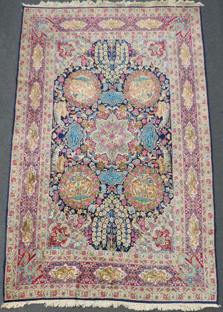 Kirman Iran.: 330 cm x 190 cm. HandgeknÃ¼pft, Wolle auf Baumwolle. Manufakturteppich. Versand kann organisiert werden. Kerman carpet. Iran. Hand-knotted, wool on cotton. Shipping can be organized.
