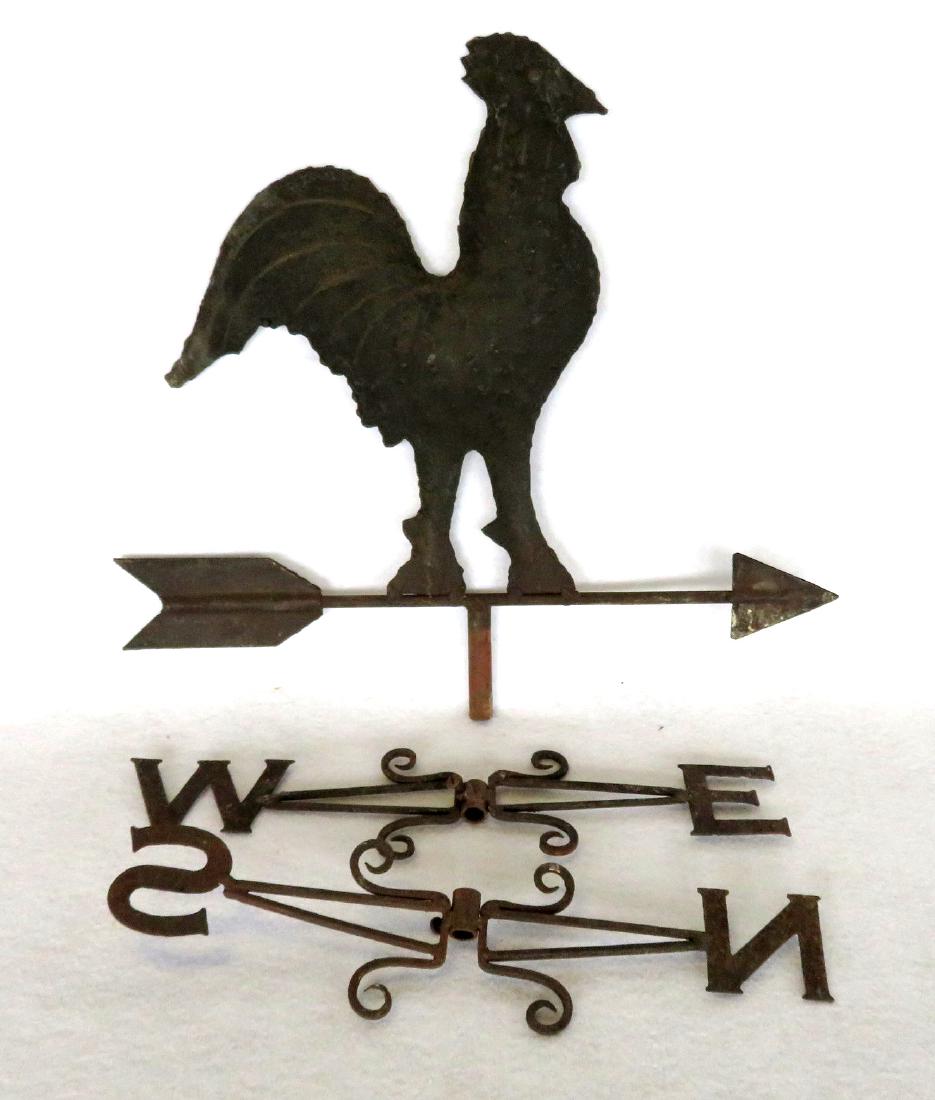Handmade sheet metal swell-bodied  rooster weathervane (1 of 5)