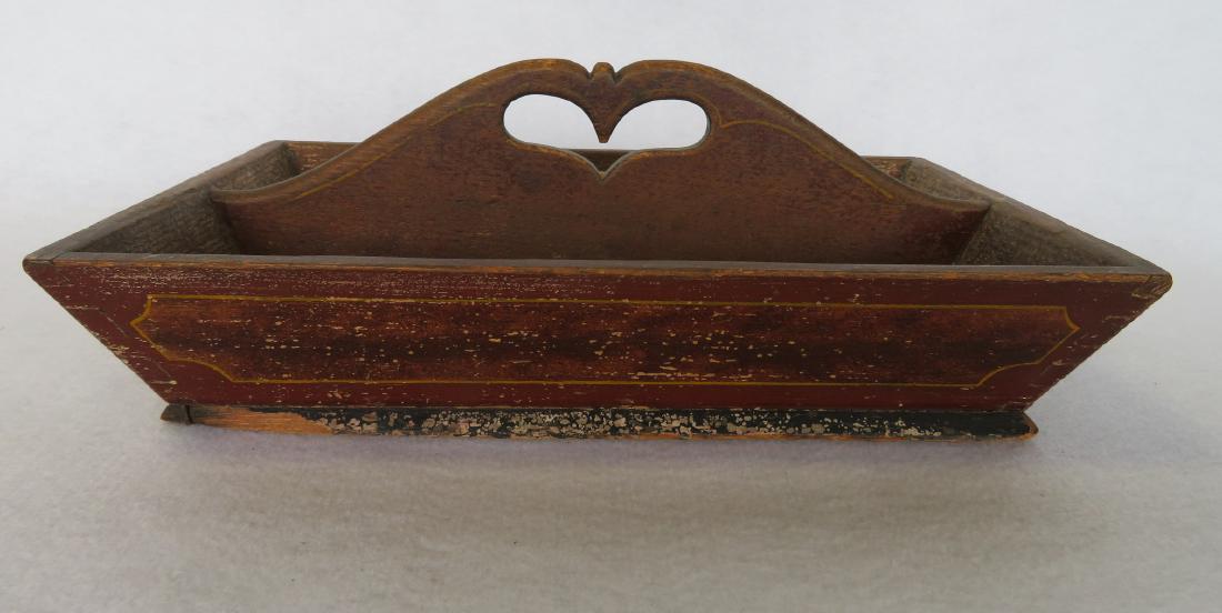 Early dovetailed cutlery box in original stencil & (1 of 4)