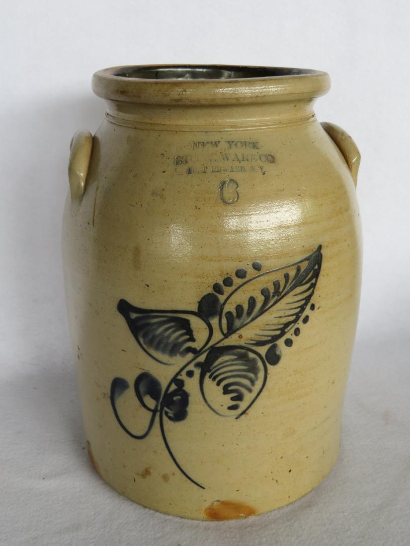 Six gallon crock signed New York Stoneware CO Fort (1 of 6)