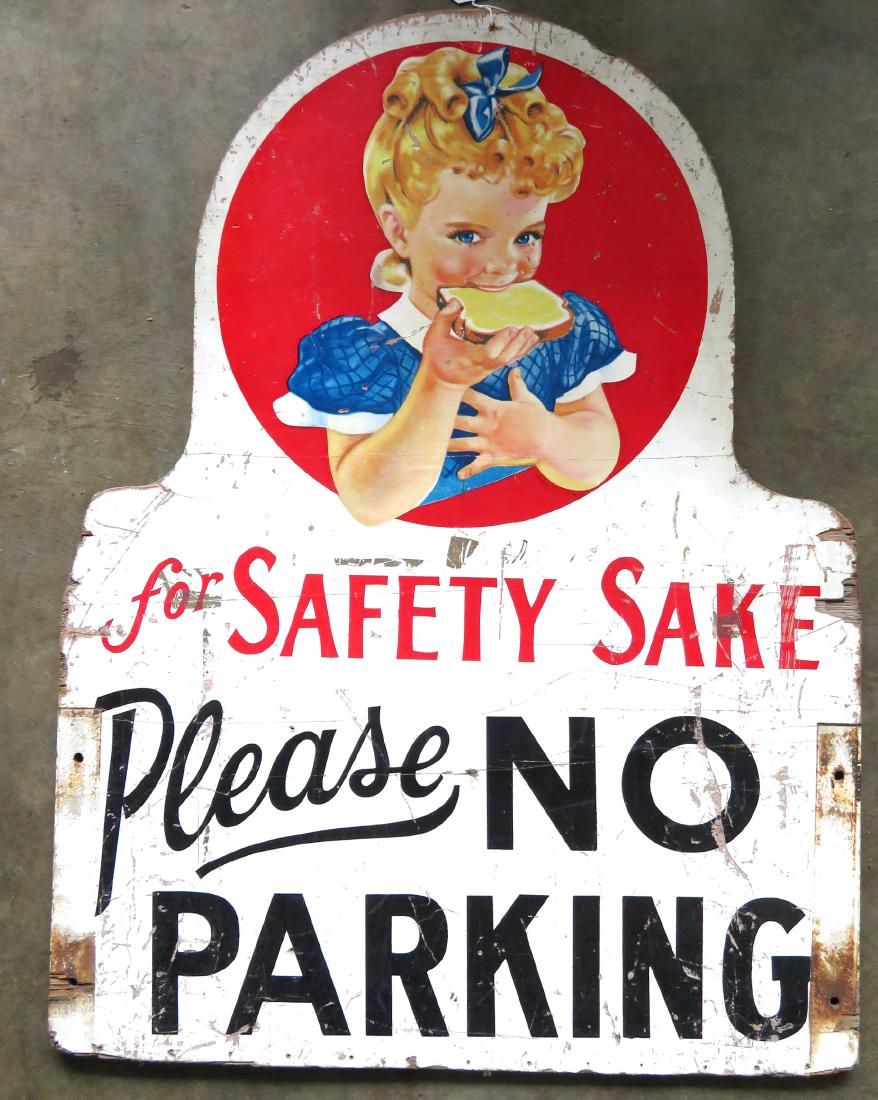 Large wooden colorful Sunbeam Bread sign depicting a (1 of 4)