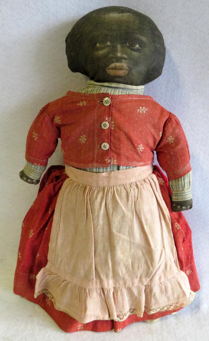 Mammy pattern cloth doll with old handmade clothes,: Mammy pattern cloth doll with old handmade clothes, marked on foot Art Fabric Mills, Pat. Feb. 13, 1900. 18”H. Very good condition.