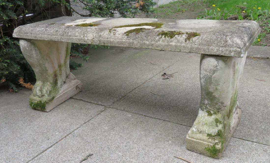 Concrete 3 piece garden bench consisting of a (1 of 3)