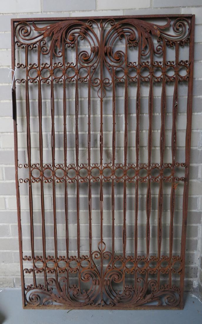 Fancy wrought iron window grate with scrolls applied (1 of 2)