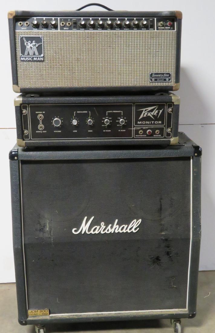 Two amplifiers, circa 1970's: Peavey Monitor Series 260 amplifier and a Music Man Seventy Five reverb amplifier, circa 1970's. Both have not been tested but appear in good condition. Provenance: From the same NYC collection as all