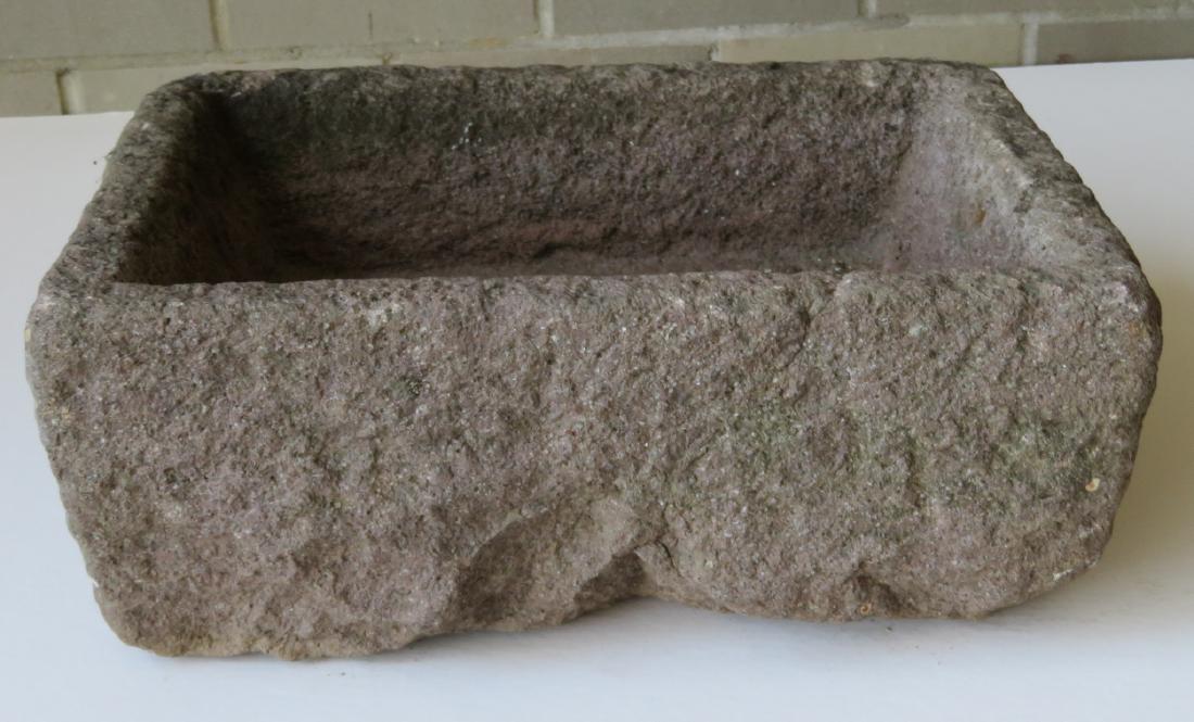 Carved stone rectangular trough - 18th/19th century - (1 of 3)