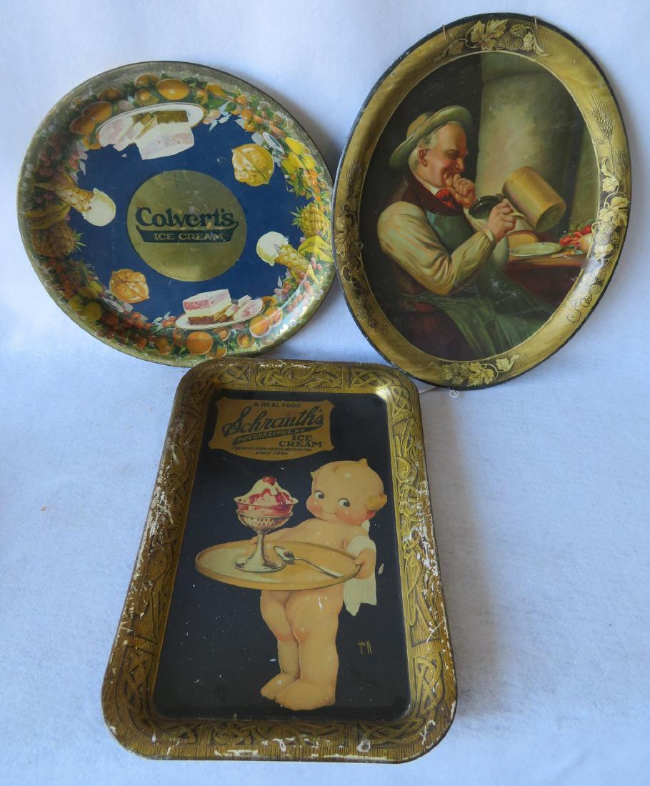 Grouping of 3 lithographed advertising trays including (1 of 4)