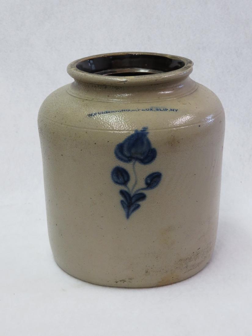 Stoneware jar, probably 1 gallon, decorated with blue (1 of 4)