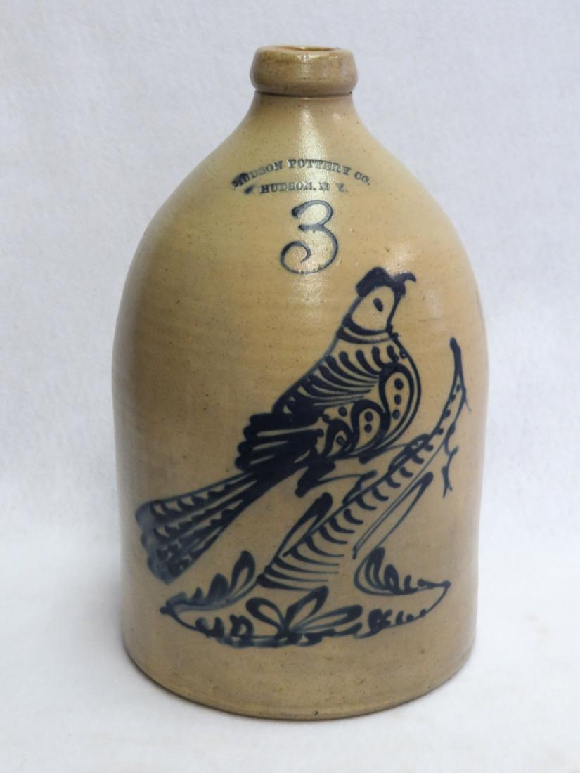 Stoneware 3 gallon jug decorated with large and deep (1 of 8)
