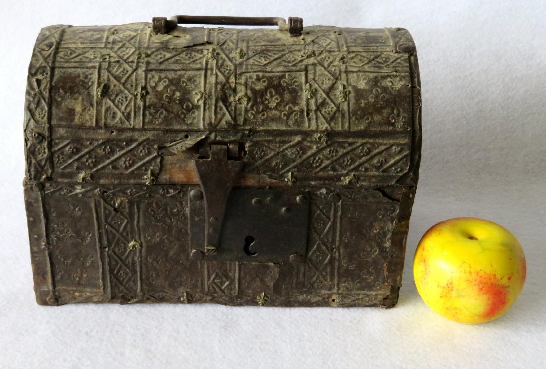An ancient dome top French document box with hand (1 of 9)