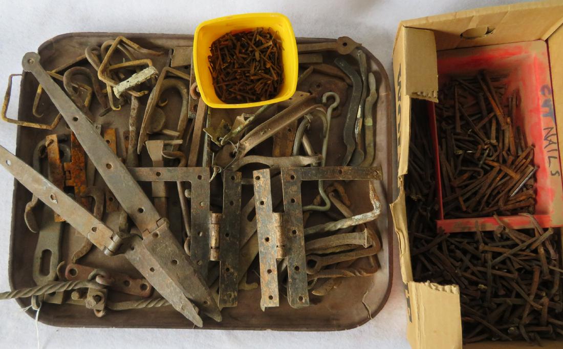 Grouping of mostly hand forged iron hardware including (1 of 5)