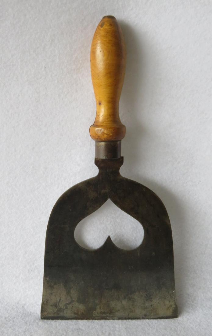 Unusual wooden food chopper with turned wooden handle (1 of 3)