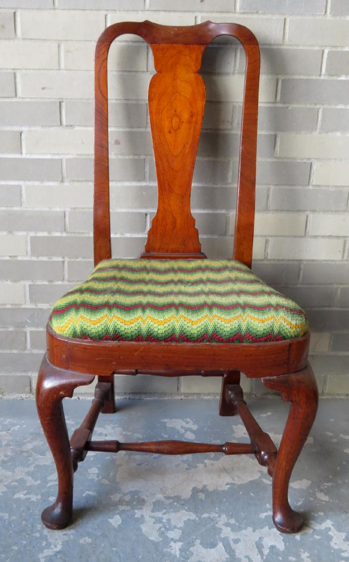 Boston Queen Ann walnut side chair with compass-seat, (1 of 10)