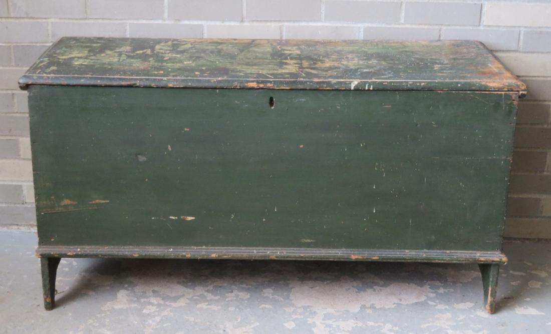 Early blanket box in old green paint over original red (1 of 6)