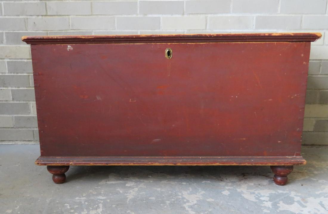 Blanket box in original red paint with interior till (1 of 7)