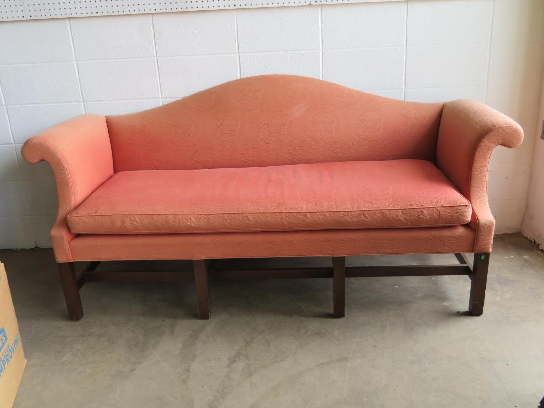 Kittinger Chippendale style camel back upholstered sofa (1 of 7)
