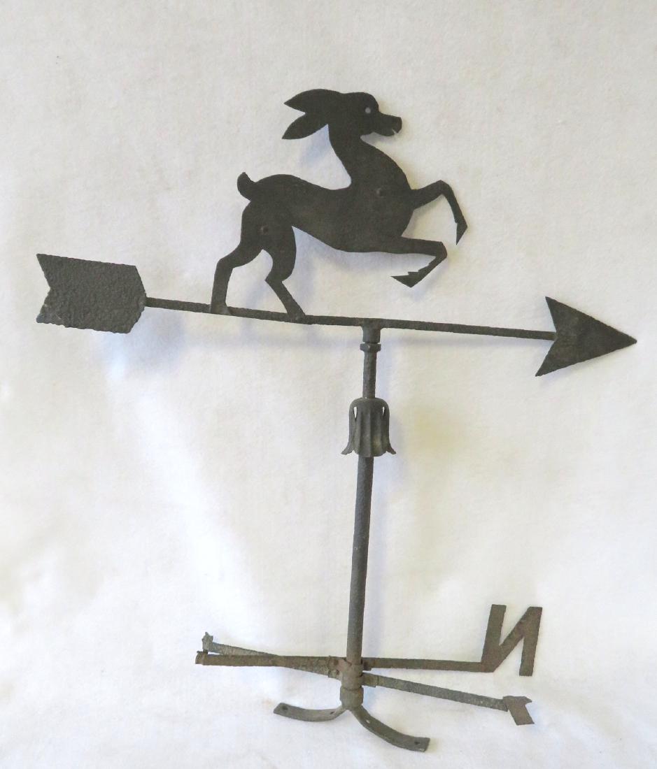 Sheet iron silhouette stylized leaping deer mounted on (1 of 4)