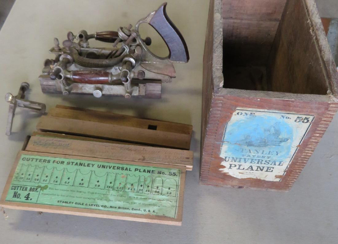 Stanley No. 55 Universal Plane in original box with 4 (1 of 5)