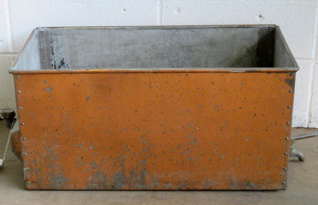 Large copper box with drain. Late 19th century. 24"L x (1 of 4)