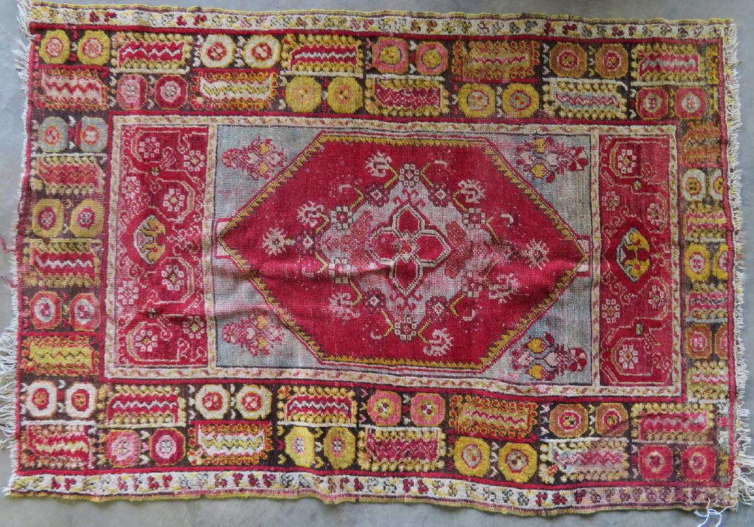 Oriental tribal scatter rug - 5' 1" x 3' 5" - some wear (1 of 4)