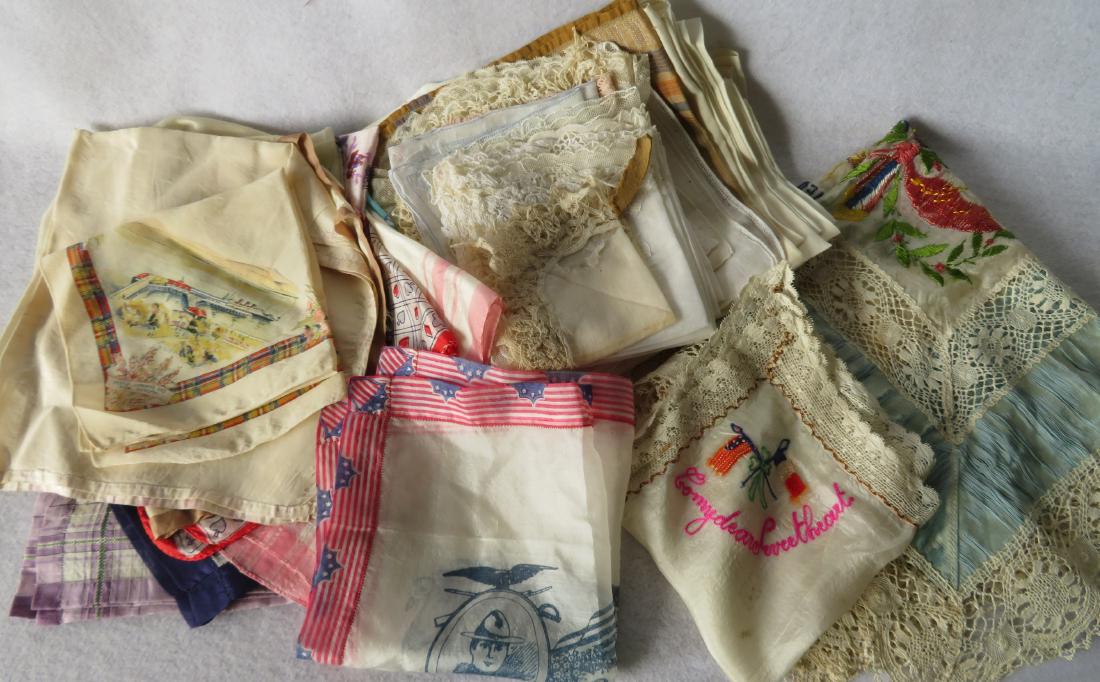 Grouping of lady's textiles in lace, silk and linen (1 of 8)