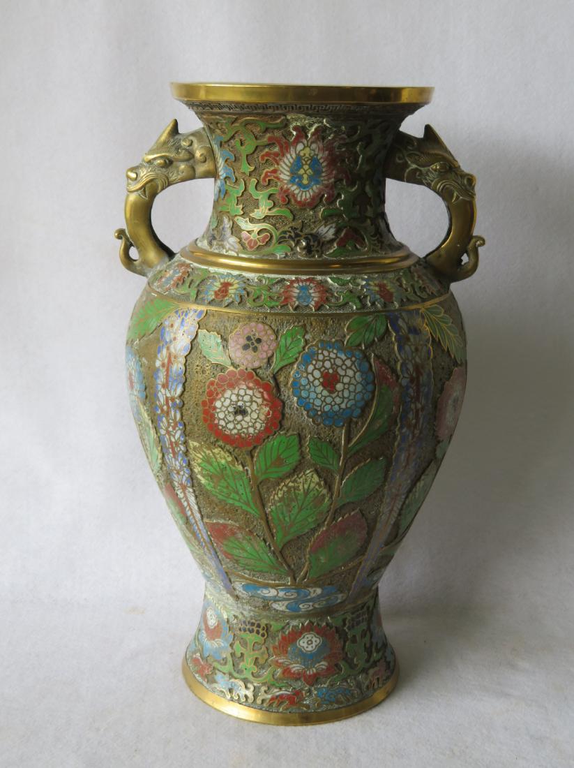 Beautiful cloisonne vase decorated with flowers having (1 of 6)