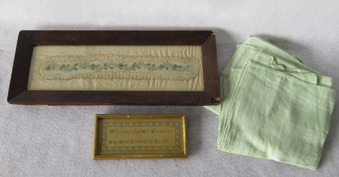 Two 19th century textiles including miniature framed (1 of 4)