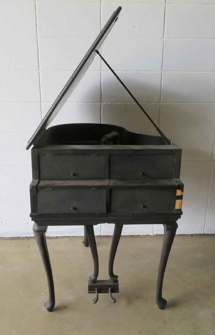 Queen Ann style mahogany crank phonograph - piano. (1 of 5)